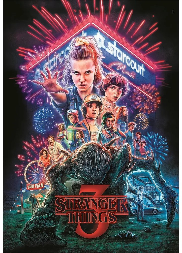 Stranger Things Starcourt Mall Puzzle Compact Clementoni cu 1000 de piese