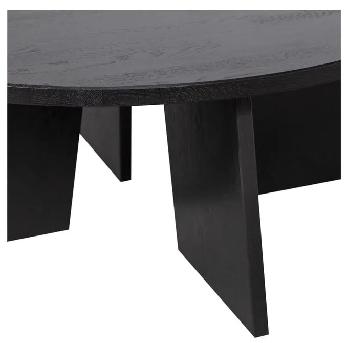 Măsuță de cafea neagră rotundă ø 90 cm Fries – WOOOD