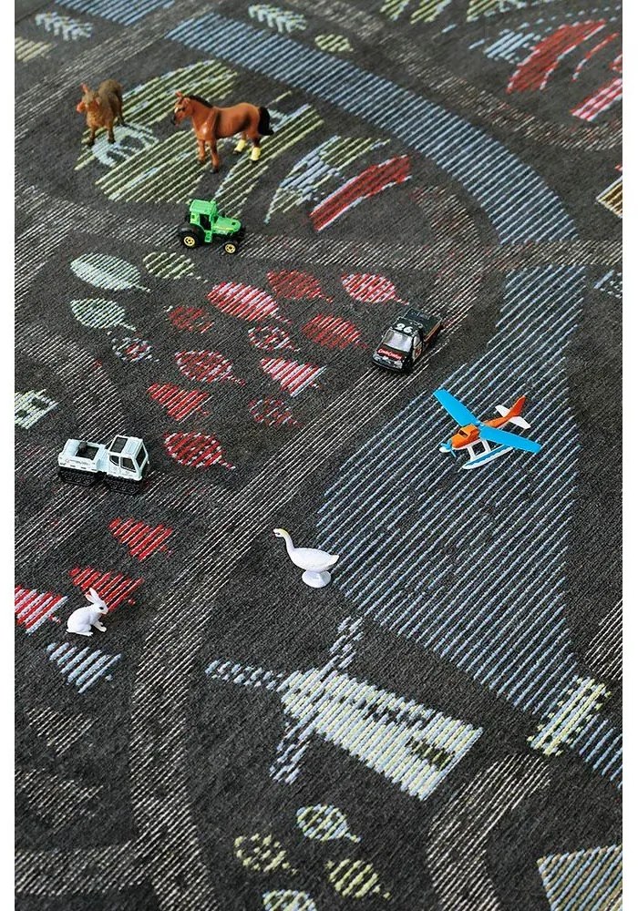 Covor cu 2 fețe Narma Ülejõe, 140 x 200 cm, negru