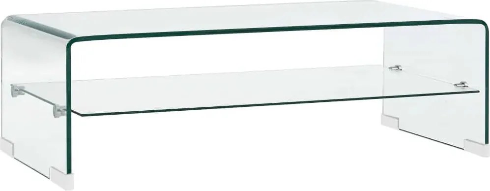 vidaXL Măsuță de cafea, transparentă, 98x45x31 cm, sticlă securizată