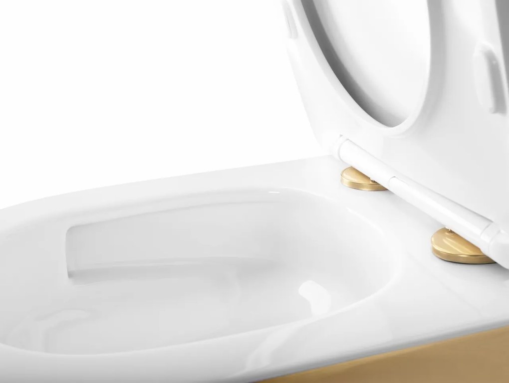Vas WC suspendabil Rea Carlo Mini Tornado NFQ GOLD WHITE