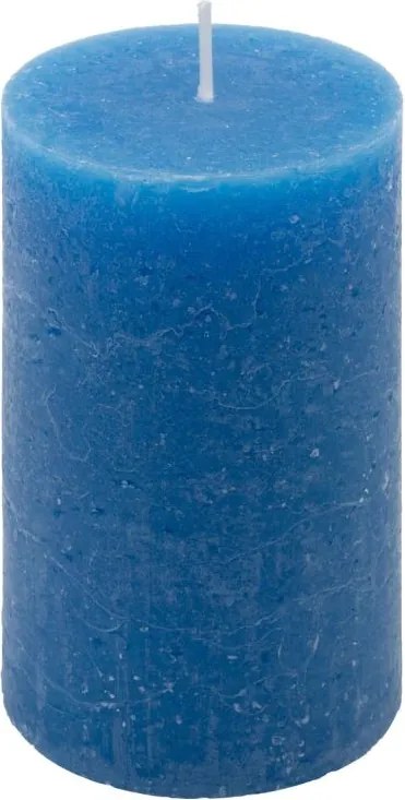 Set de lumânări rustice, 11,5 cm, Ø 6,8 cm, albastru, 6 buc.