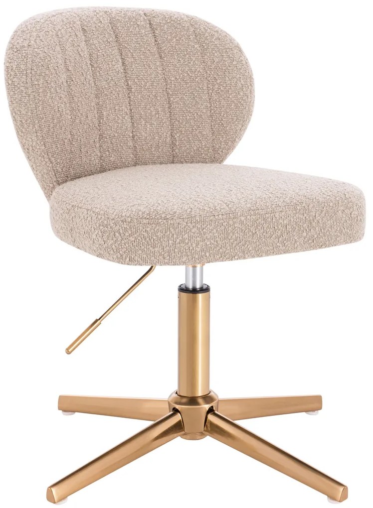 HR193CROSS Scaun Latte Boucle cu Bază Aurie