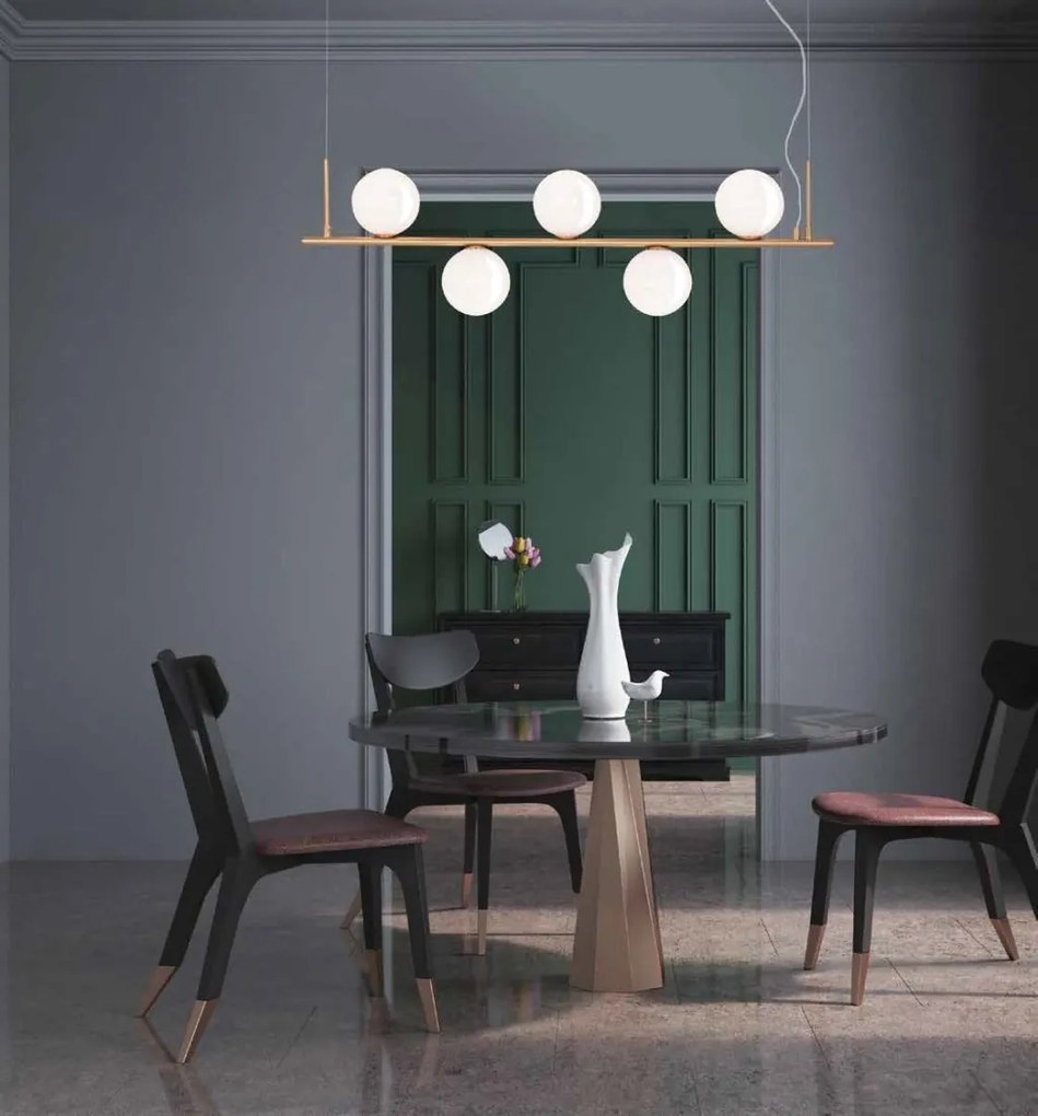 Lustra suspendata design modern Cingea auriu mat