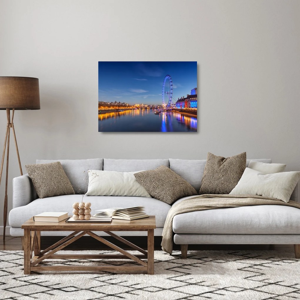 Tablou pe sticlă London Eye (70x50 cm)