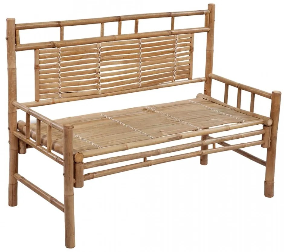 Bancă de grădină cu pernă, 120 cm, bambus