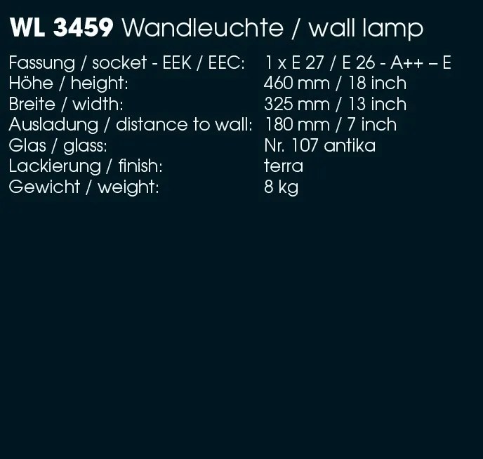 Aplica 1/2 design medieval, iluminat exterior din fier forjat, WL 3459