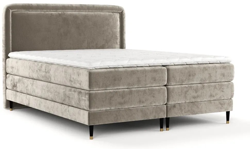 Pat boxspring maro deschis 140x200 cm Dove – Maison de Rêve