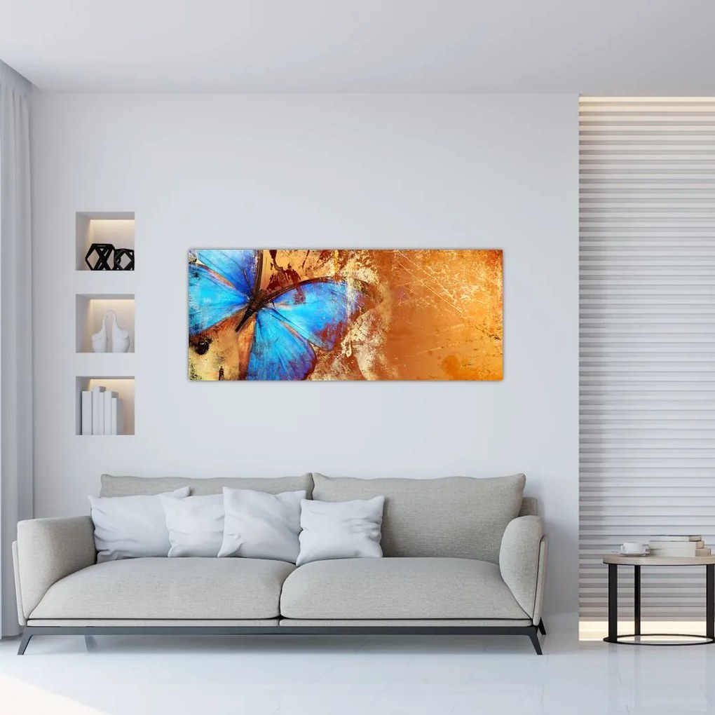 Tablou - Fluture albastru (120x50 cm)
