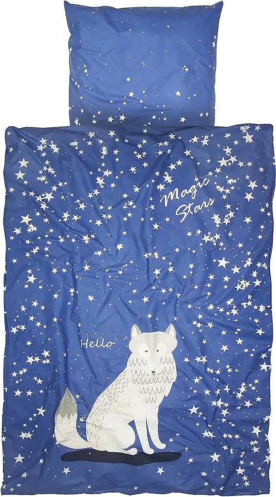 Lenjerie de pat din bumbac luminoasa pentru patut MAGIC STARS albastru Dimensiune lenjerie de pat: 40 x 60 cm | 100 x 135 cm