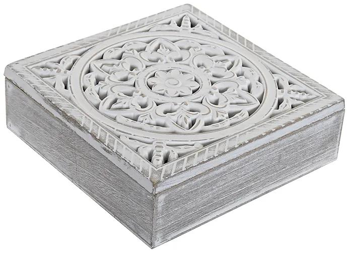 Cutie pentru ceai Mandala din lemn 23x7 cm