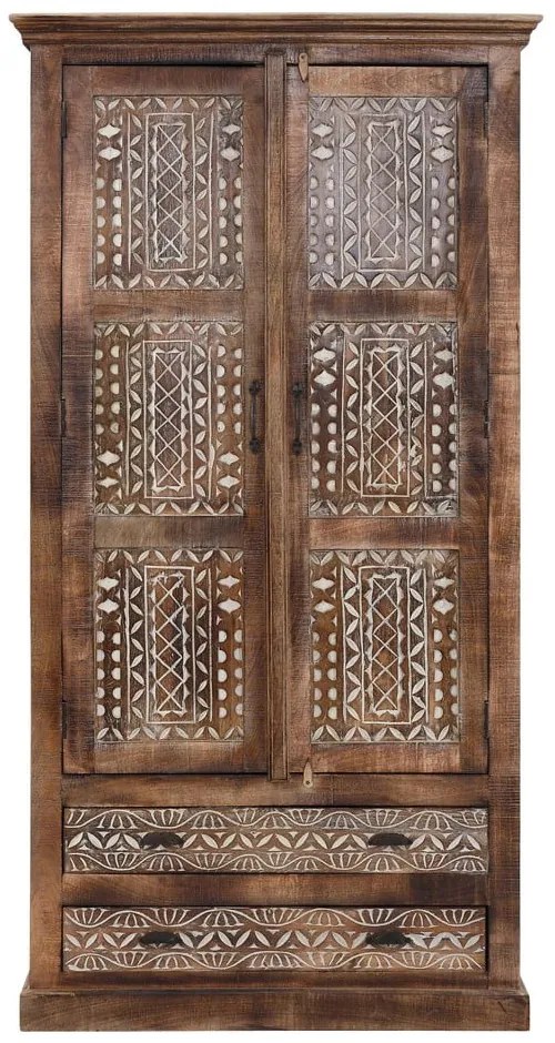 Șifonier maro din lemn de mango 190x45 cm Maneesh – Støraa