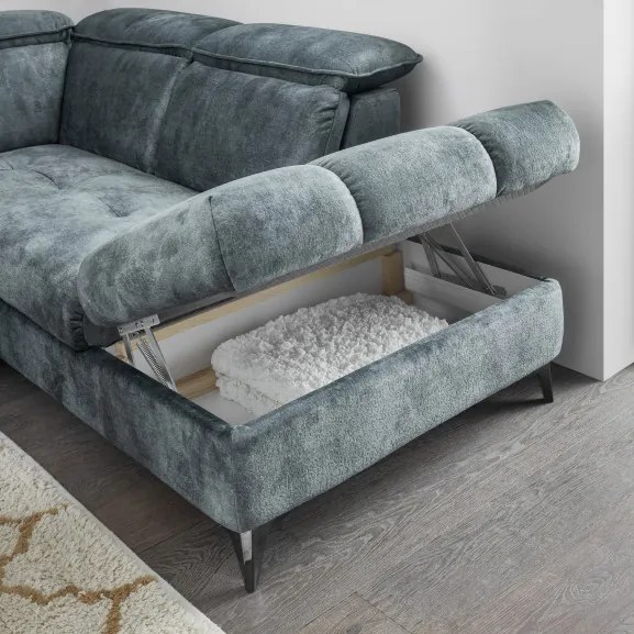 Coltar ext. Togo, Dreapta, Smoke Blue, 347 x 82 x 221 cm.
