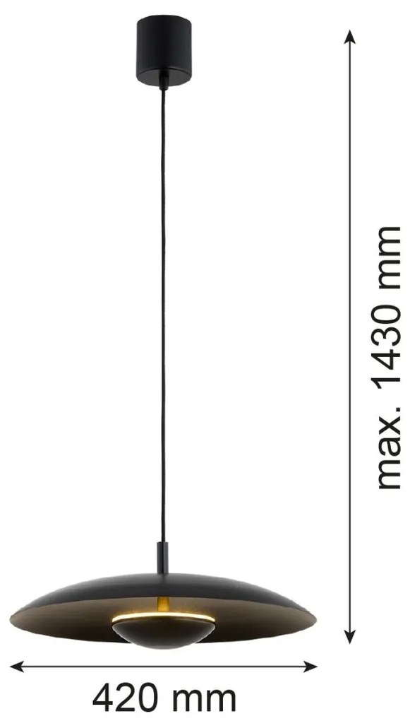 Lustra suspendata LED BOLTON 8868 negru