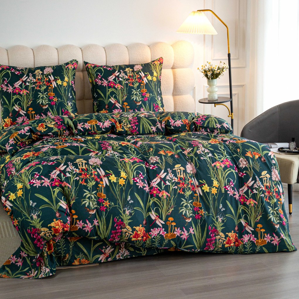 Lenjerie de pat din microfibra MYSTIC GARDEN verde inchis Dimensiune lenjerie de pat: 70 x 90 cm | 140 x 200 cm