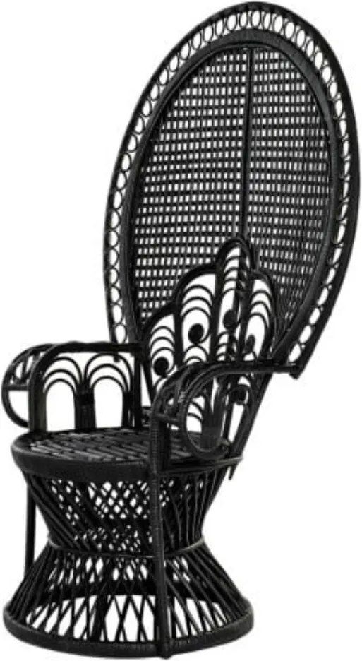 Fotoliu de exterior negru, din rattan, Regalys