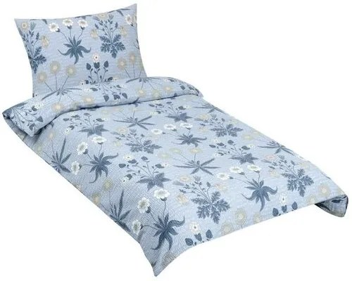 Lenjerie de pat Bellatex Crepe albastru Meadow ,140 x 220 cm, 70 x 90 cm, 140 x 220 cm, 70 x 90 cm