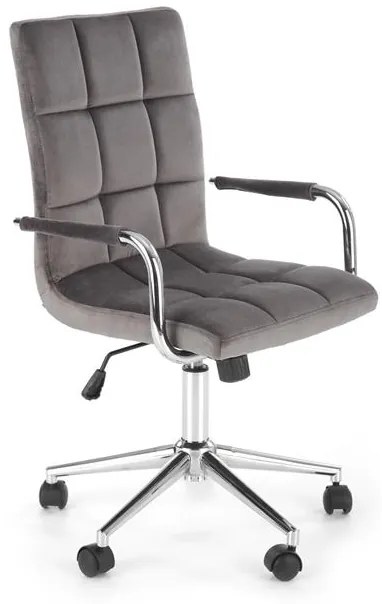 Scaun ergonomic de birou din catifea gri, TORNE 4 VELVET