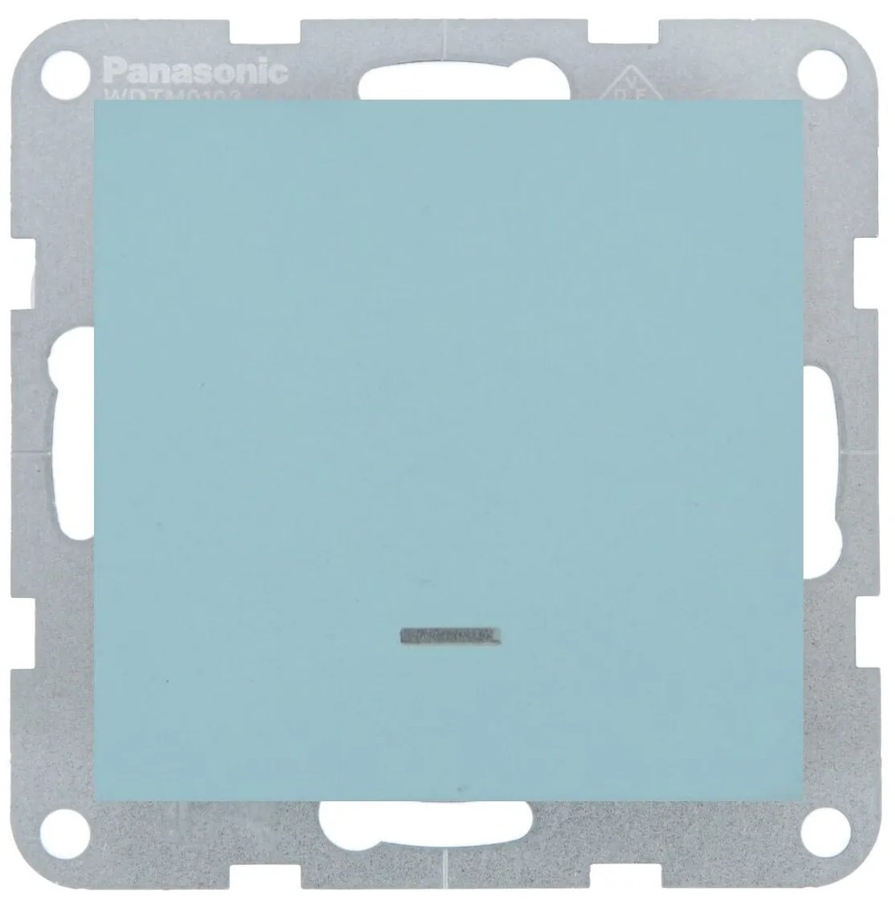 Intrerupator cu led 10A, IP20, Turcoaz, Panasonic Karre Plus 55 Soft Touch