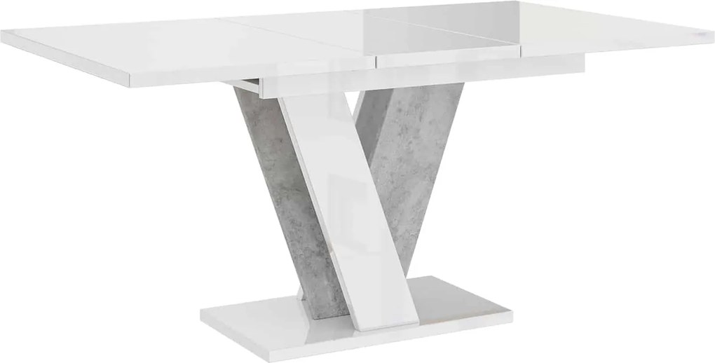 Masă lemn masiv alb Dining extensibilă BellaVista 120/160x90 cm