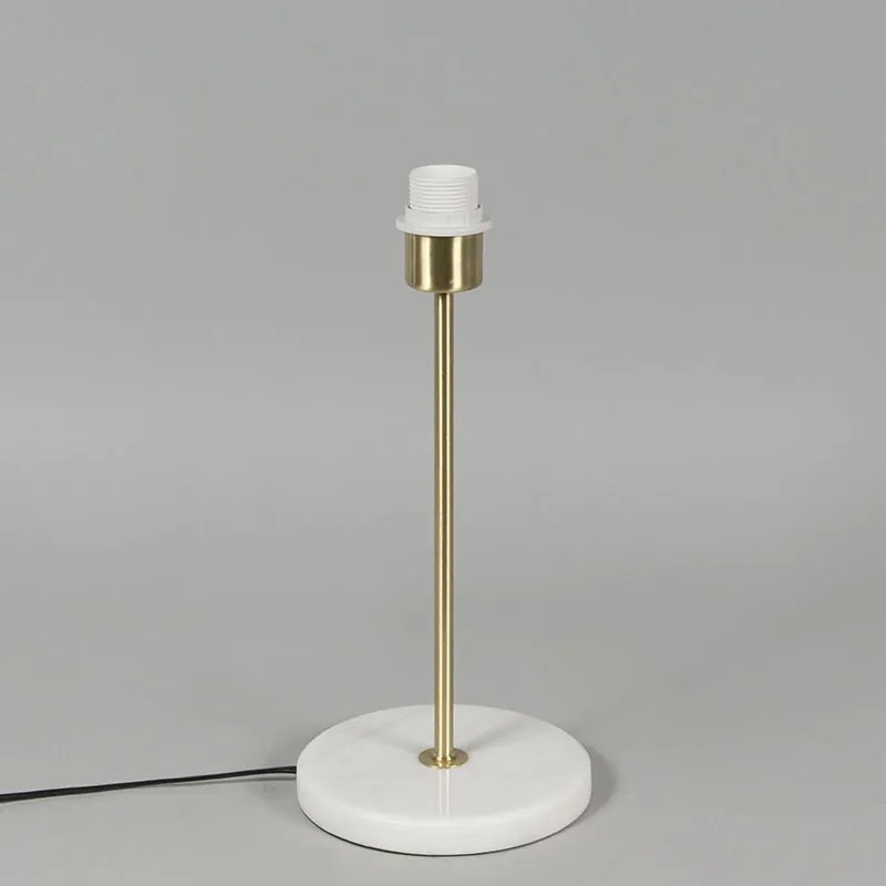 Lampă de masă retro din alamă cu abajur plisat alb 25 cm - Kaso