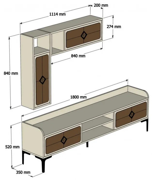 Ansamblu Comoda TV Samba Oak