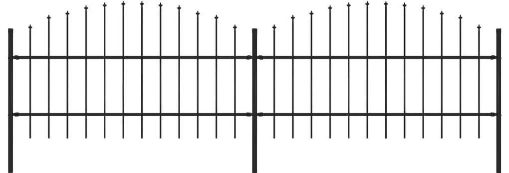 vidaXL Gard de grădină cu vârf tip suliță din oțel, 359x100 cm, negru