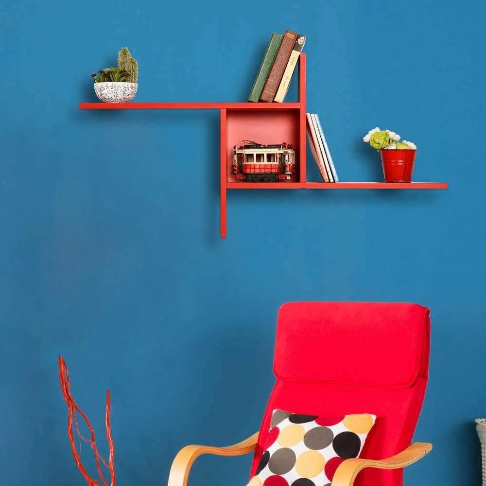 Raft de perete Adore Windmill cu 3 Compartimente, 100 x 50 x 18 cm