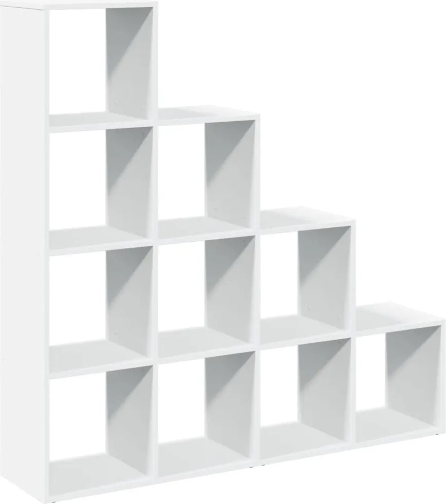vidaXL Bibliotecă/separator 4 niveluri, alb, 131,5x29x131,5 cm lemn