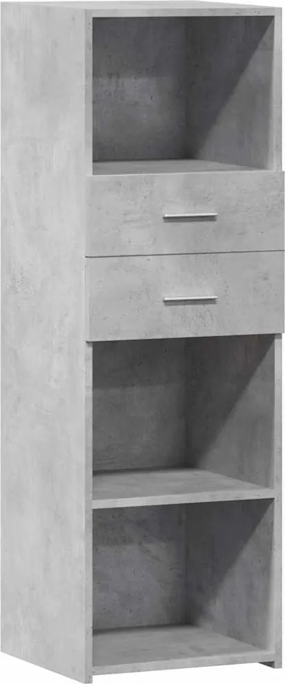 vidaXL Dulap înalt, gri beton, 40x42,5x124 cm, lemn prelucrat