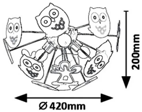 Rabalux 6389 - Lustră aplicată copii BIRDY 3xE14/40W/230V