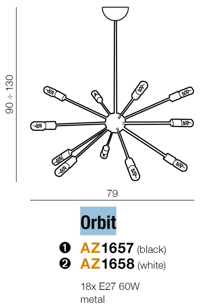 Lustra design RETRO ORBIT Black
