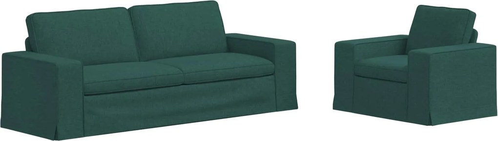 vidaXL Set de canapea 2 pcs Verde închis 182 x 80 x 82 cm țesătură