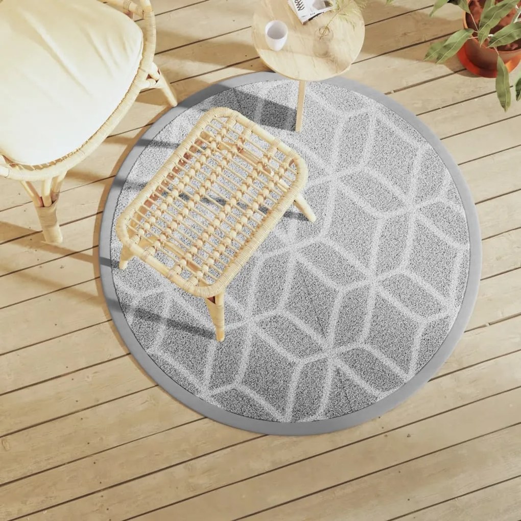 vidaXL Covor de exterior, ARAKIL gri, Ø120 cm, PP
