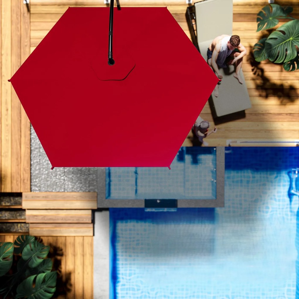 Deuba Umbrelă de grădină cu UV 80 + Ø300 cm - roșu