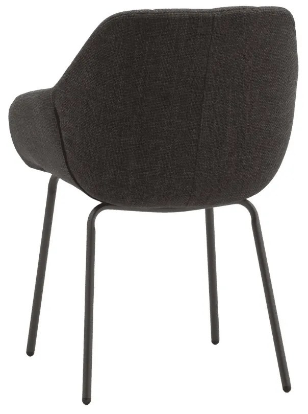 Scaun tip fotoliu Bosco, tesatura ,structura metalica - GRI