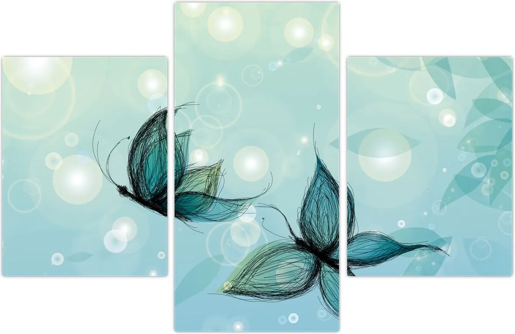 Tablou - Fluturi albaștri (90x60 cm)