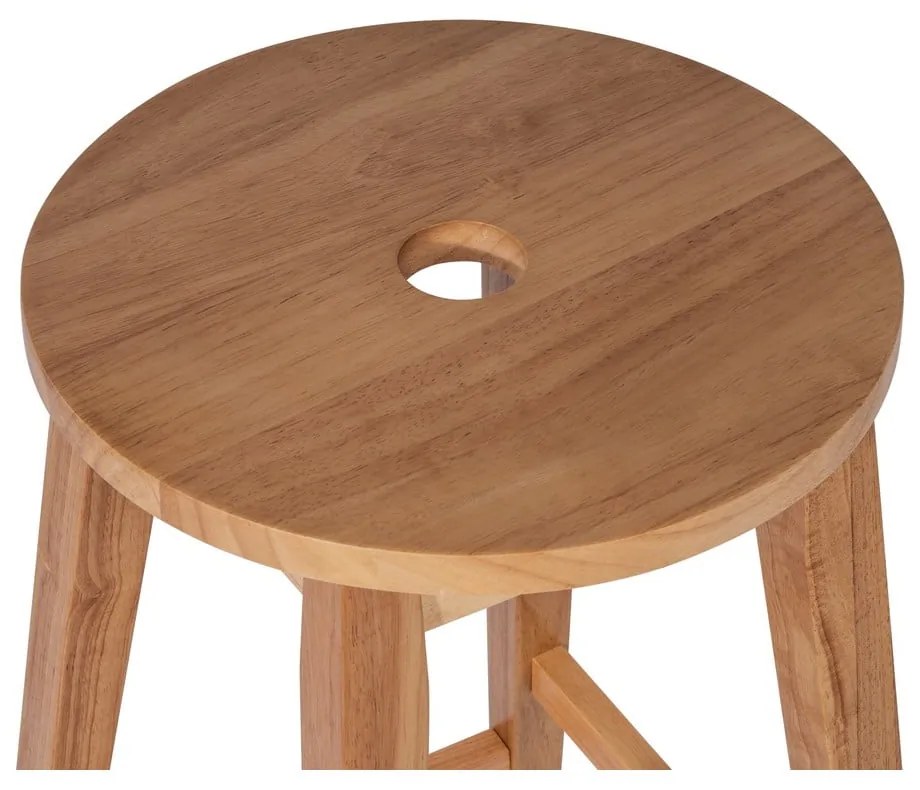 Scaun de bar în culoare naturală din lemn de arbore de cauciuc (înălțime șezut 75 cm) Club – Bonami Essentials