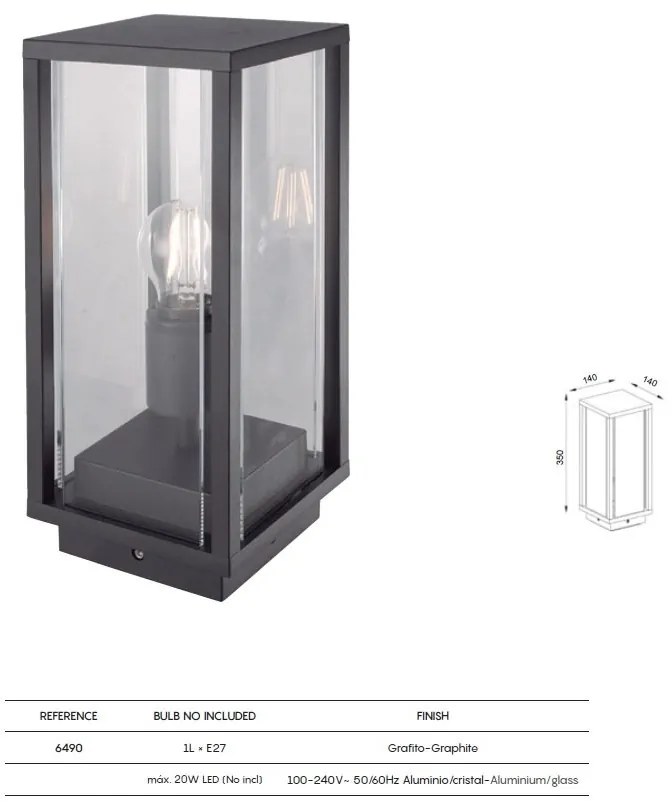 Mini stalp iluminat exterior clasic IP54 MERIBEL