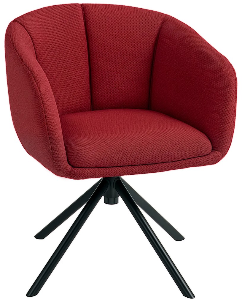 HOMCOM Fotoliu Pivotant la 360°, Fotoliu din Material Textil pentru Living și Birou, 58,5x59x78,5 cm, Roșu | Aosom Romania