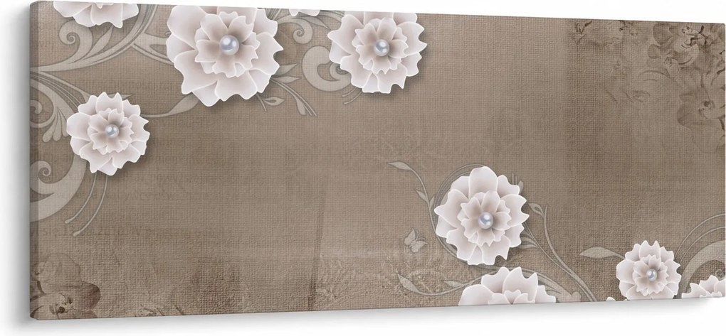 Tablou - Draperie cu flori (120x50 cm)