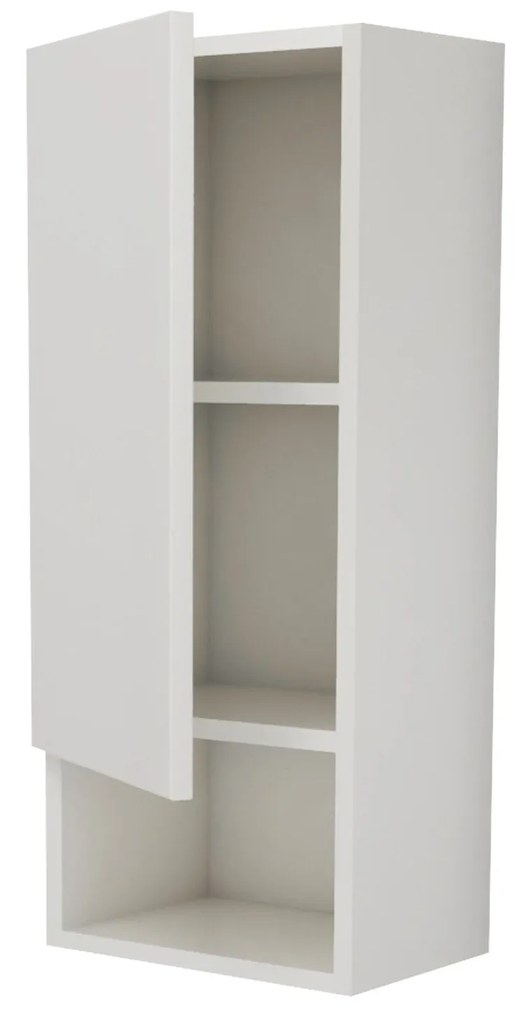 Corp Baie Zed, Suspendat, 1 Usa, Alb lucios/Alb, MDF, L 30 x l 22 x 72 cm