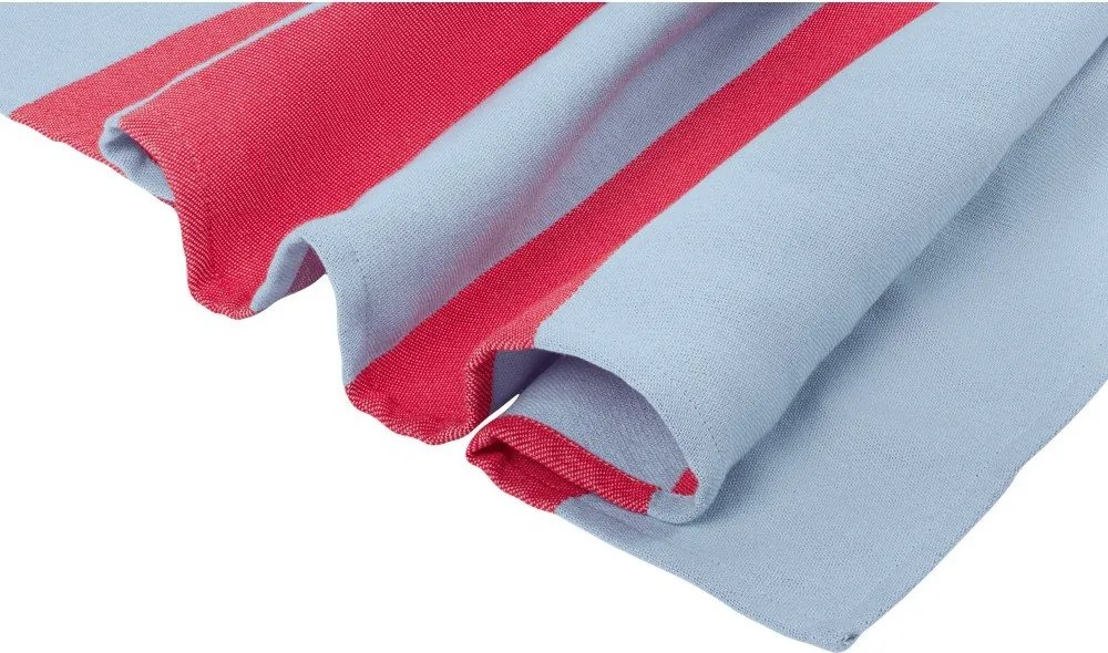Prosop de plajă roșu/albastru deschis din bumbac 100x160 cm Su – noo.ma