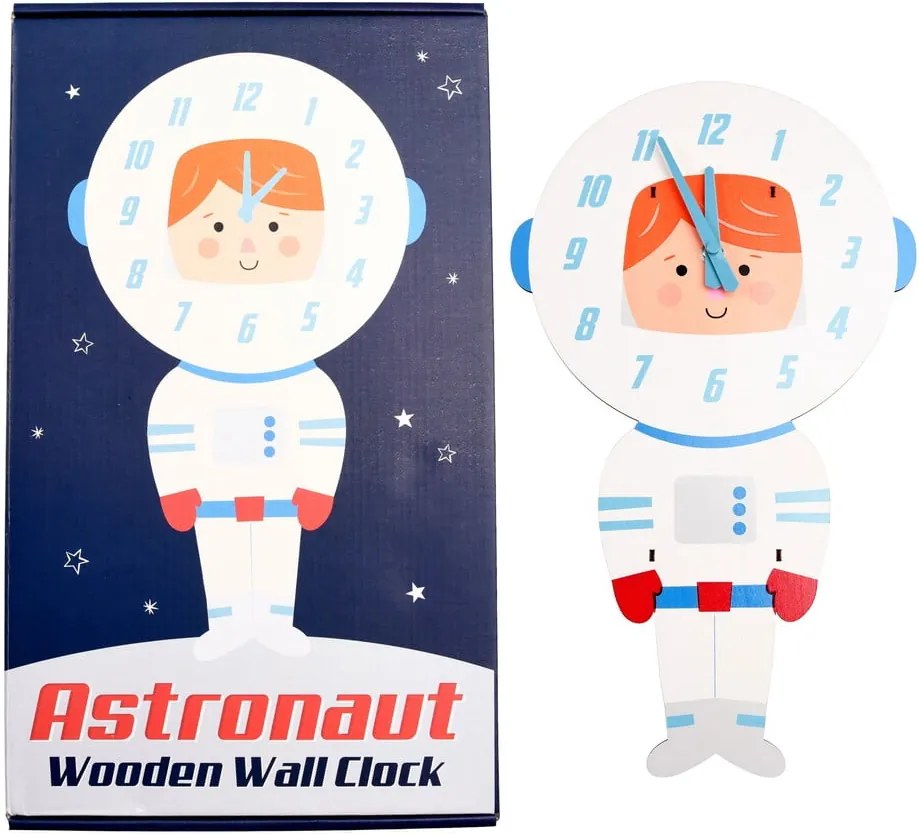 Ceas de perete din lemn pentru copii Rex London Astronaut