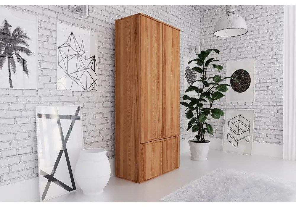 Dulap din lemn de fag 90x206 cm Vento 2 - The Beds