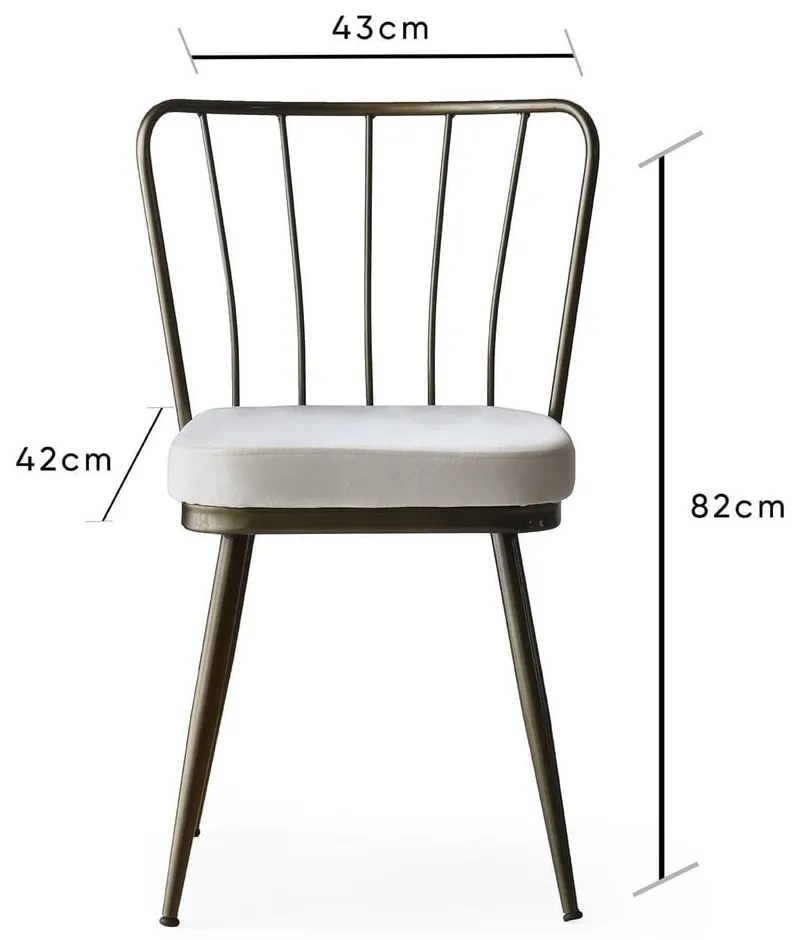 Scaune de dining gri 2 buc. din metal Yildiz – Kalune Design