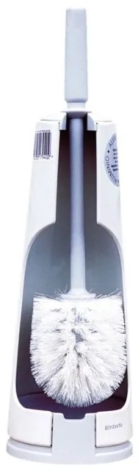 Perie de toaleta cu suport din aluminiu, alba