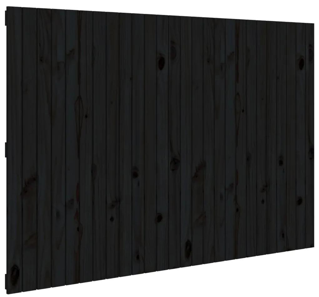 824962 vidaXL Tăblie de pat pentru perete, negru, 166x3x110 cm lemn masiv pin