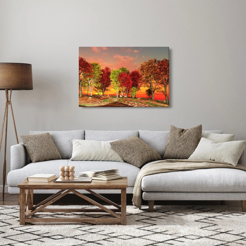 Tablou - Copaci colorate (90x60 cm)