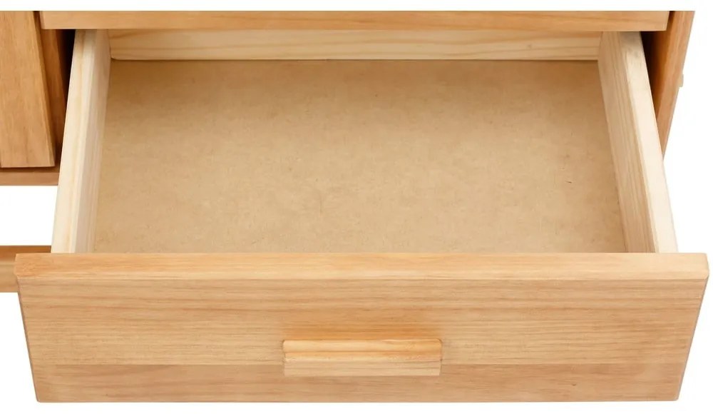 Comodă din lemn de pin cu uși din ratan Støraa Jolene, lățime 90 cm